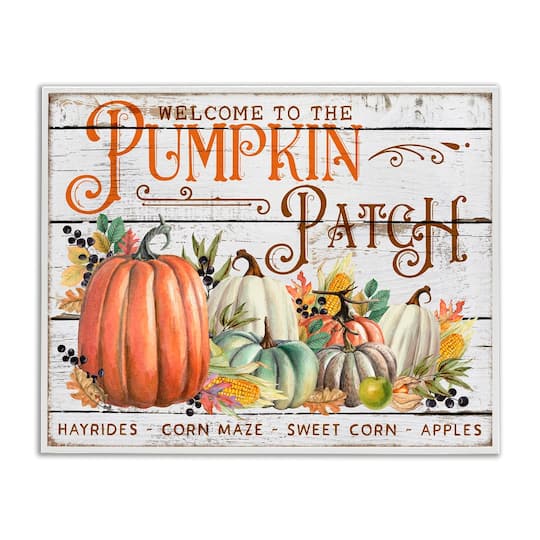 Stupell Industries Welcome Pumpkin Patch Framed Giclee Art